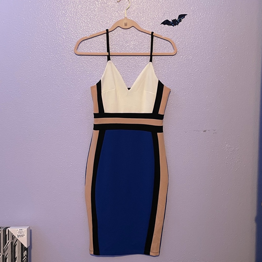 Tight Blue/Cream Dress